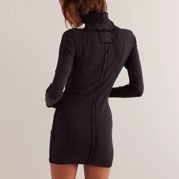 NEW Free People Brynn Turtleneck Sweater IN black 1125 2s1 - Picture 2 of 11